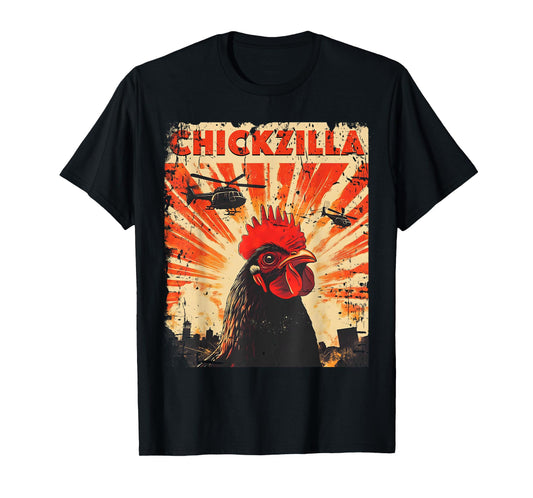 Funny Chicken Tee Japan Retro Vintage Design Chickzilla T-Shirt