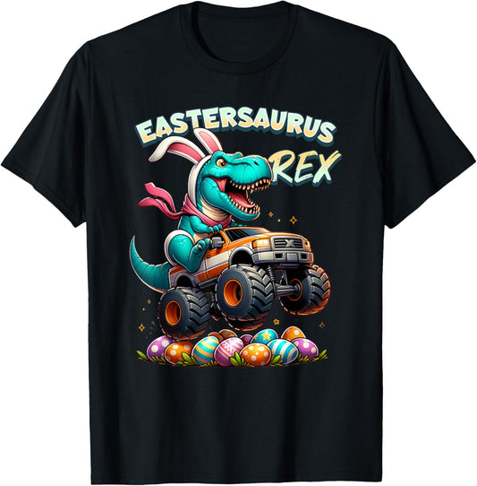 EasterSaurus Rex Easter Bunny T-Rex Dinosaur Monster Truck T-Shirt