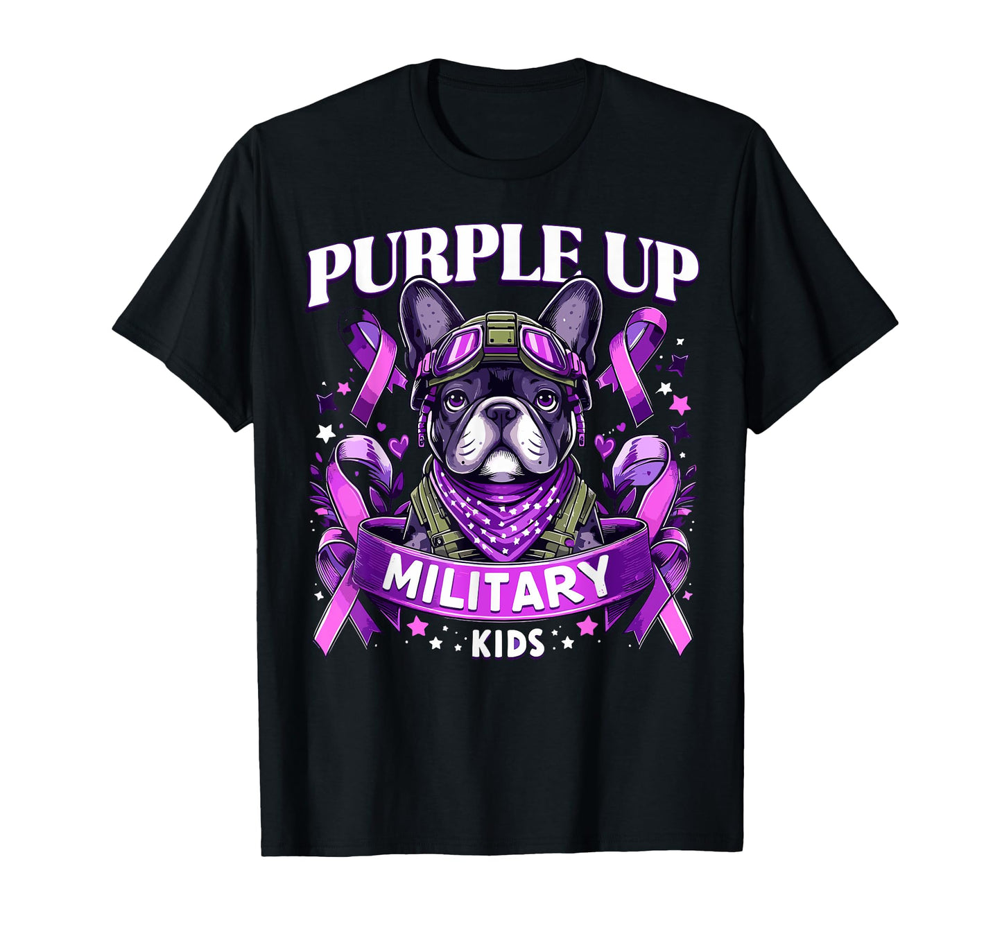 Purple Up Military Child For Military Kids French Bulldog T-Shirt