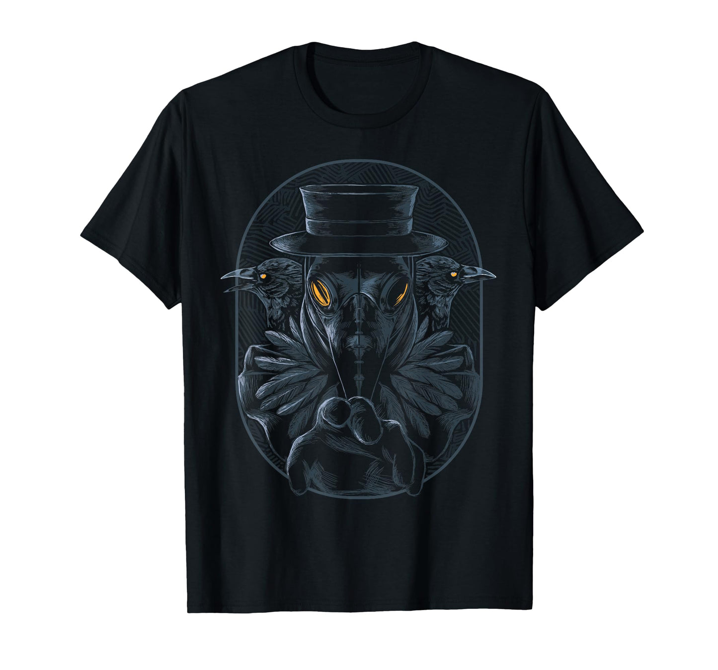 Plague Doctor With Raven Crow Medieval Middle Ages Physician T-Shirt