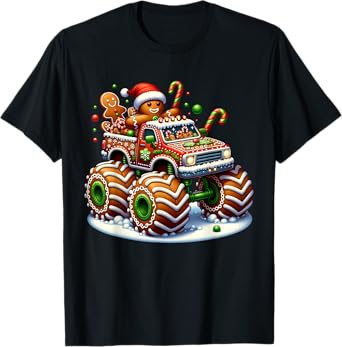 Funny Christmas Baking Cookies Truck Gingerbread Men Women T-Shirt