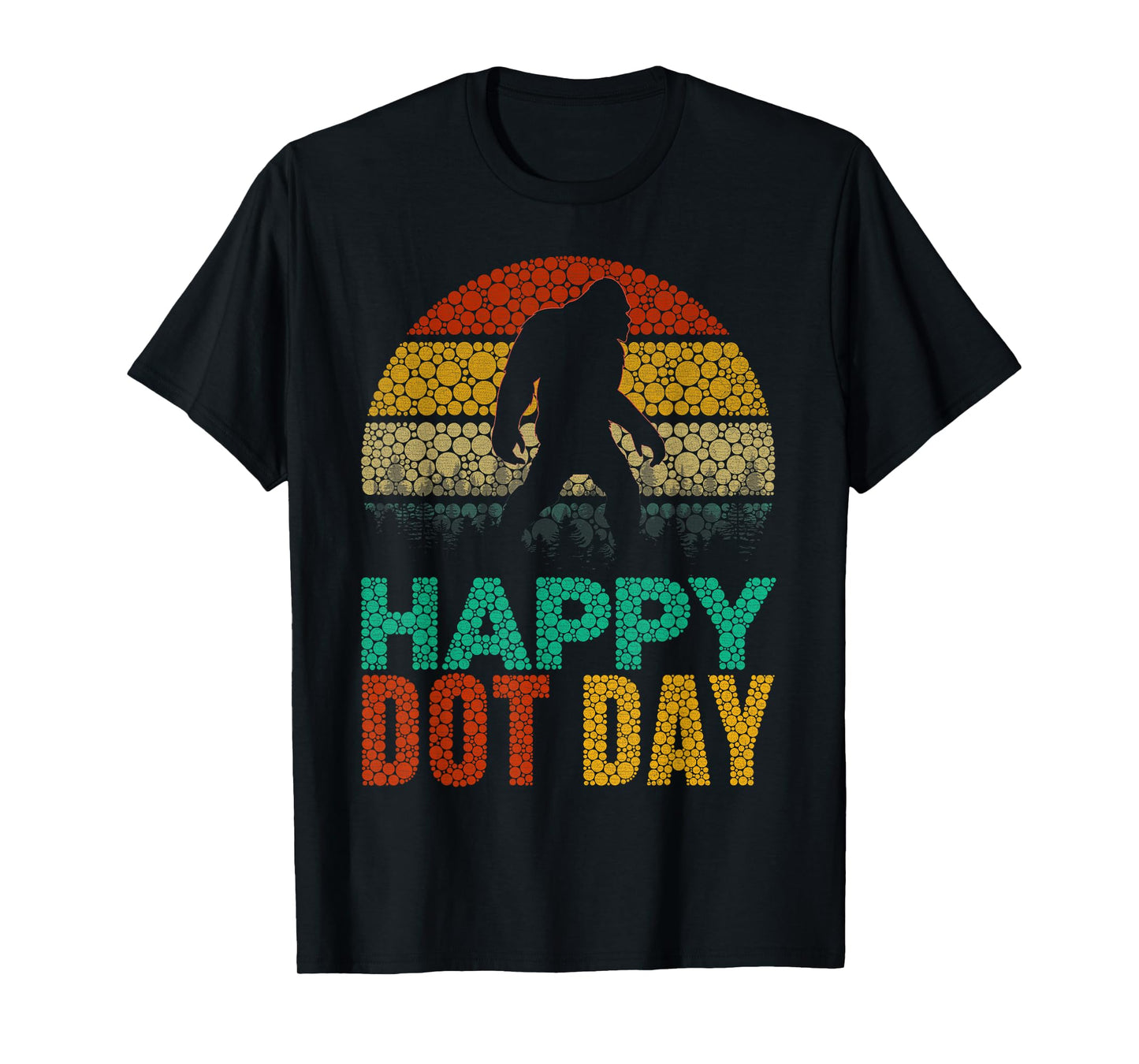 Retro Bigfoot Lovers Polka Dots Happy Dot Day Boy Girl Kids T-Shirt