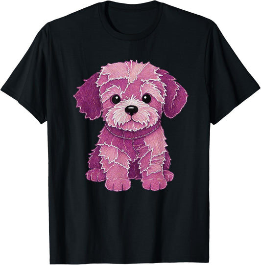 denim patch animal dog fuuny retro tee funny T-Shirt