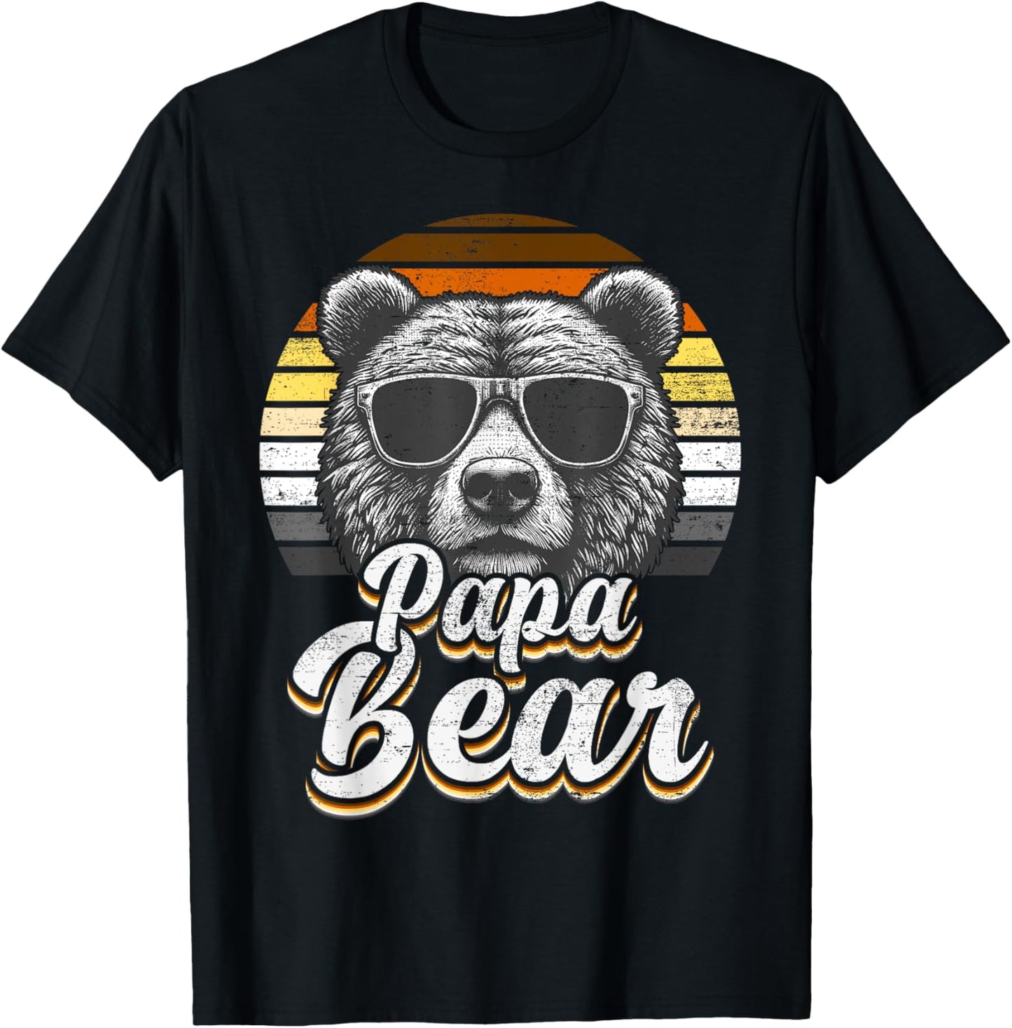 Papa Bear Gay Pride Cool Retro Vintage Bear Flag T-Shirt
