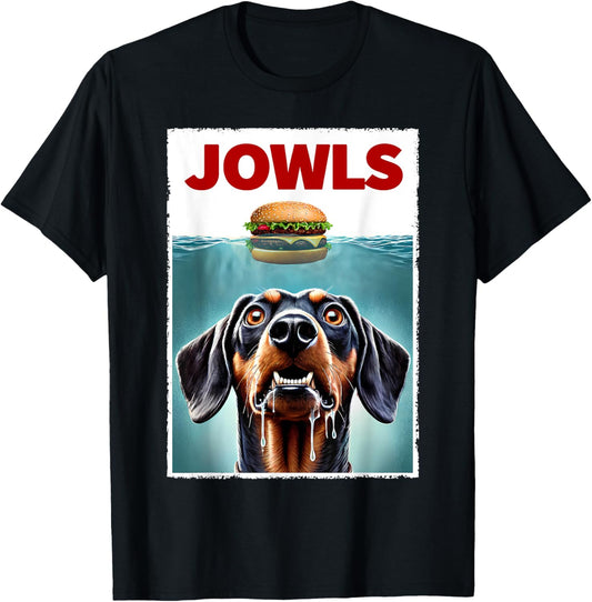 Funny Dachshund and Hamburger Parody Jowls Dog Lover T-Shirt