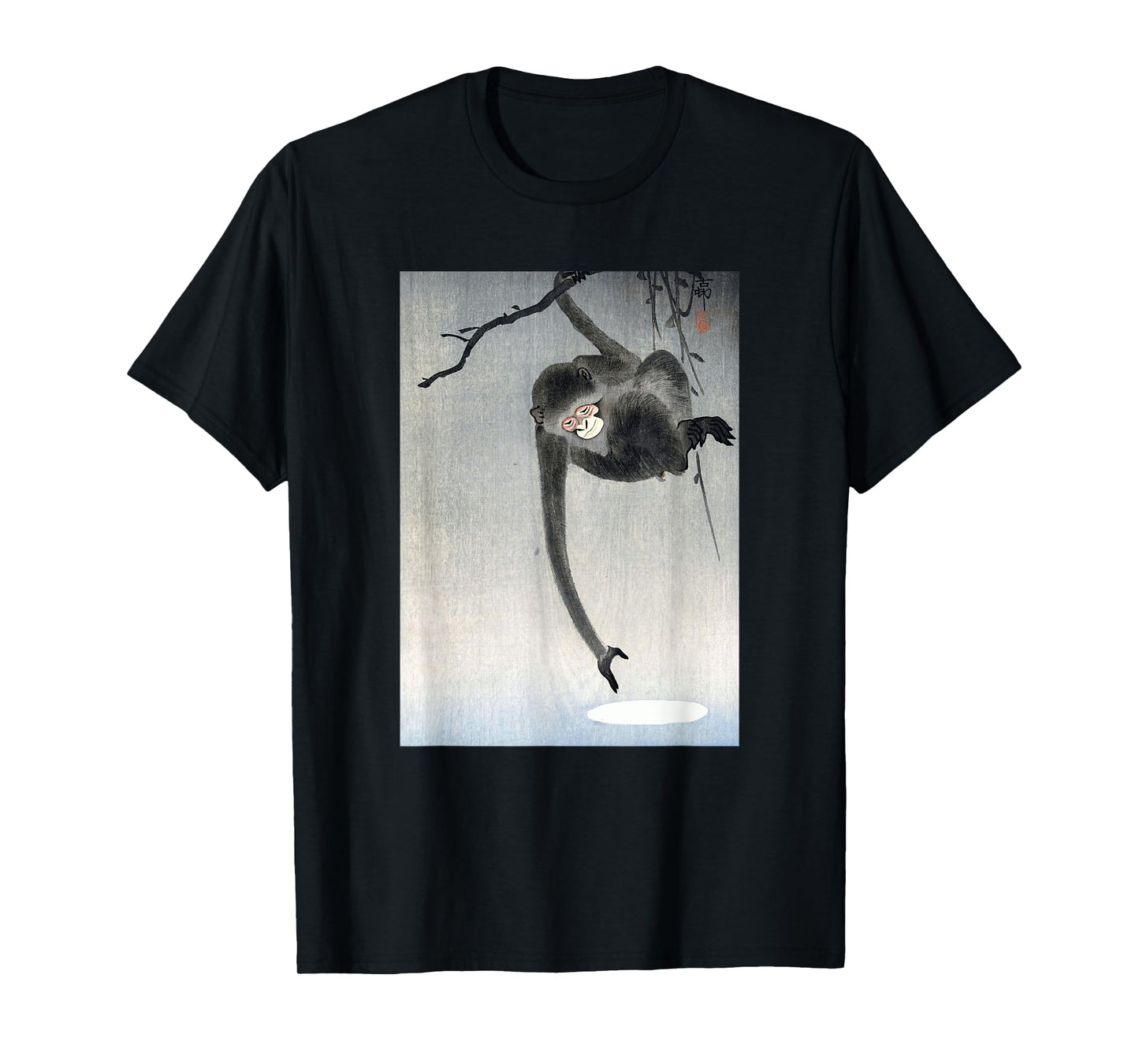 Monkey and Reflection of the Moon by Ohara Koson Shin-hanga T-Shirt