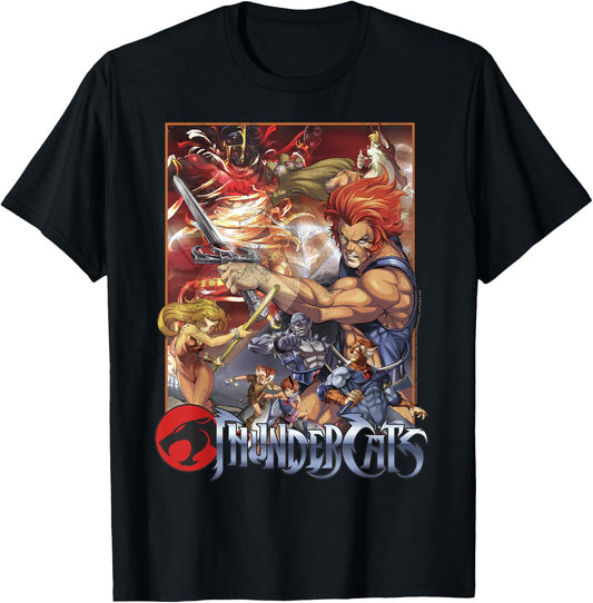 ThunderCats Unisex Adult Vintage T-Shirt, Black, Short Sleeve, Small