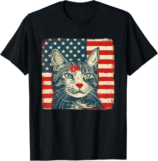 Patriotic Cat Shirt Fourth of July Men Women T-Shirt