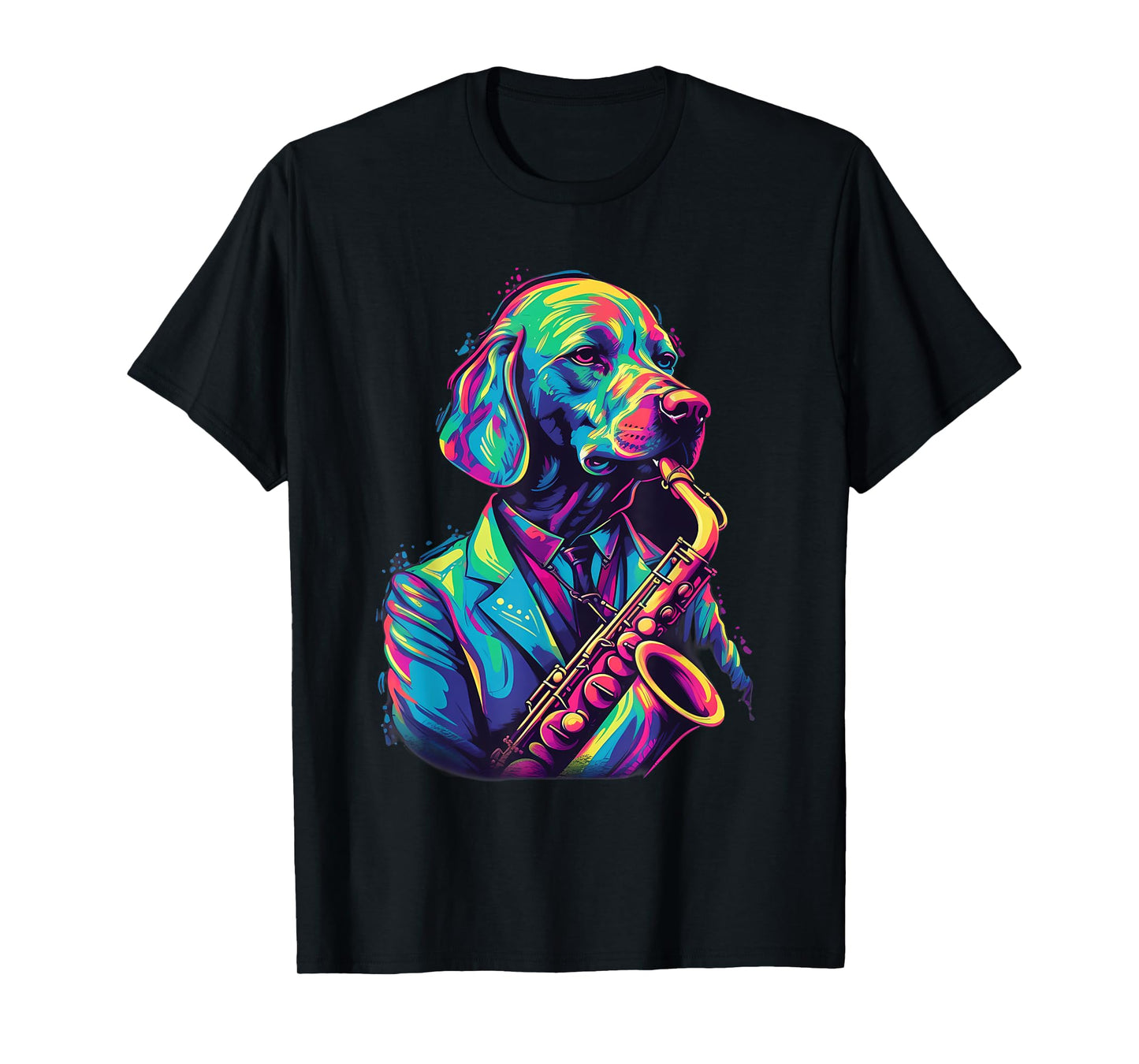 Jazz Musician Labrador Retriever Dog Saxophone T-Shirt