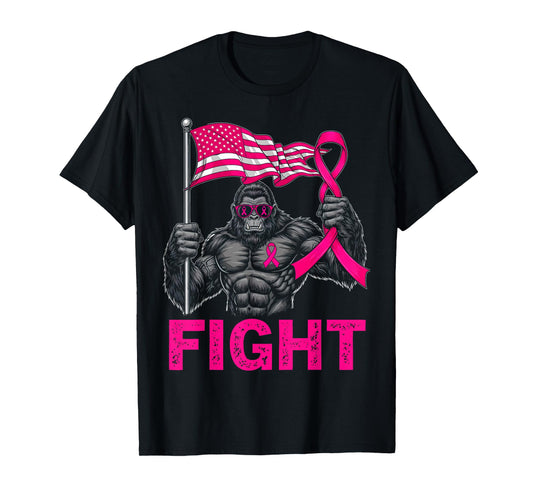 Bigfoot Pink Ribbon Fight Breast Cancer Awareness Men Women T-Shirt