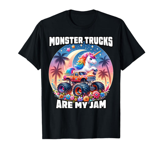 Monster Trucks Are My Jam Unicorn Girls Kids Youth Toddlers T-Shirt