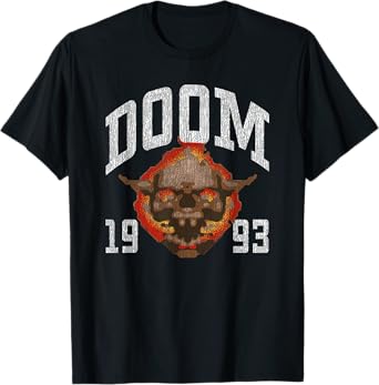 DOOM 1993 Lost Soul Pixelated Skull Retro Video Game T-Shirt