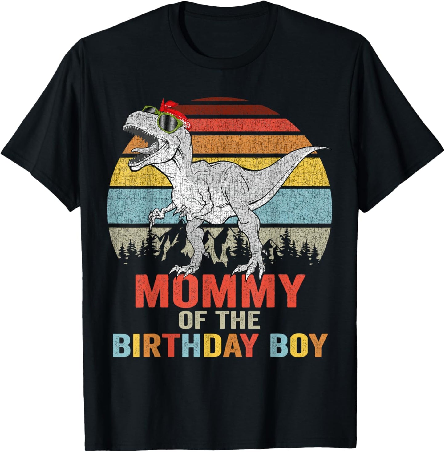 Mommy Dinosaur of the Birthday Boy T Rex Family Dinosaur T-Shirt