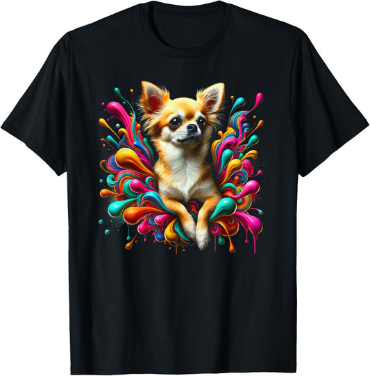 Cool Chihuahua in Colourful Splashes T-Shirt