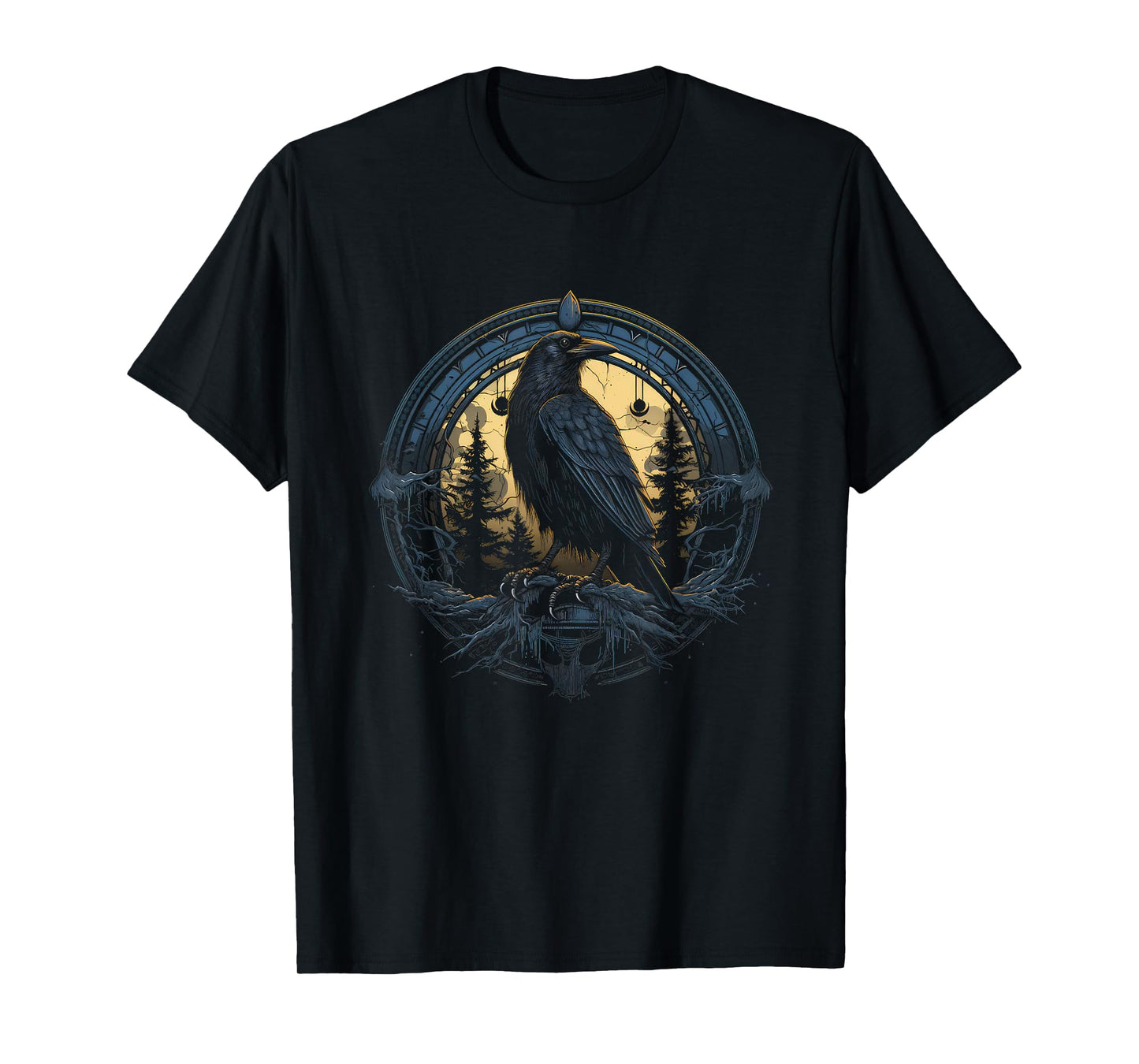 Raven and Crow Essence - Odin's Mythic Birds Design T-Shirt