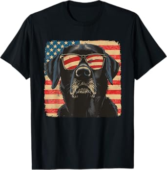 USA Patriot 4th of July Labrador Retriever Dog Women Men T-Shirt