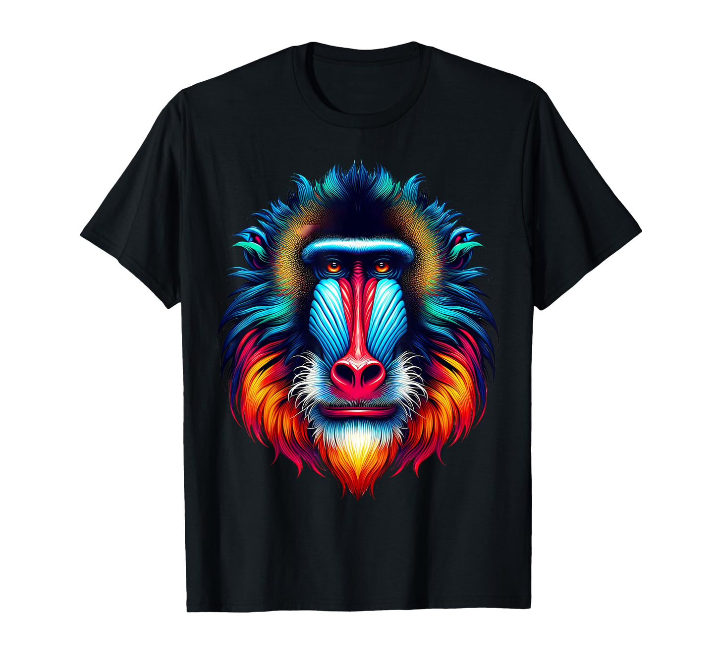 Cool Mandrill Monkey Spirit Animal Illustration Tie Dye Art T-Shirt