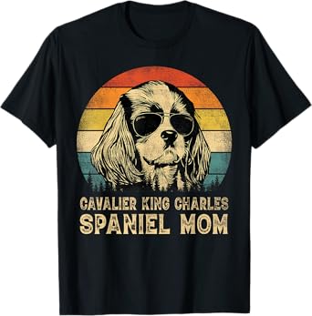Vintage Cavalier King Charles Spaniel Mom Dog Mother's Day Men Women T-Shirt
