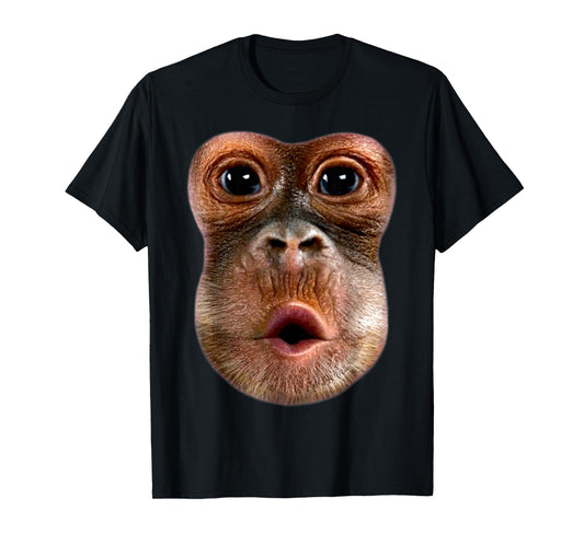 Monkey Stomach Blow Face Funny Meme Halloween Costume T-Shirt