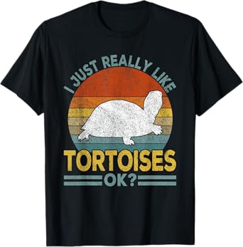 I Just Really Like Tortoises Turtle Funny Tortoise Retro T-Shirt
