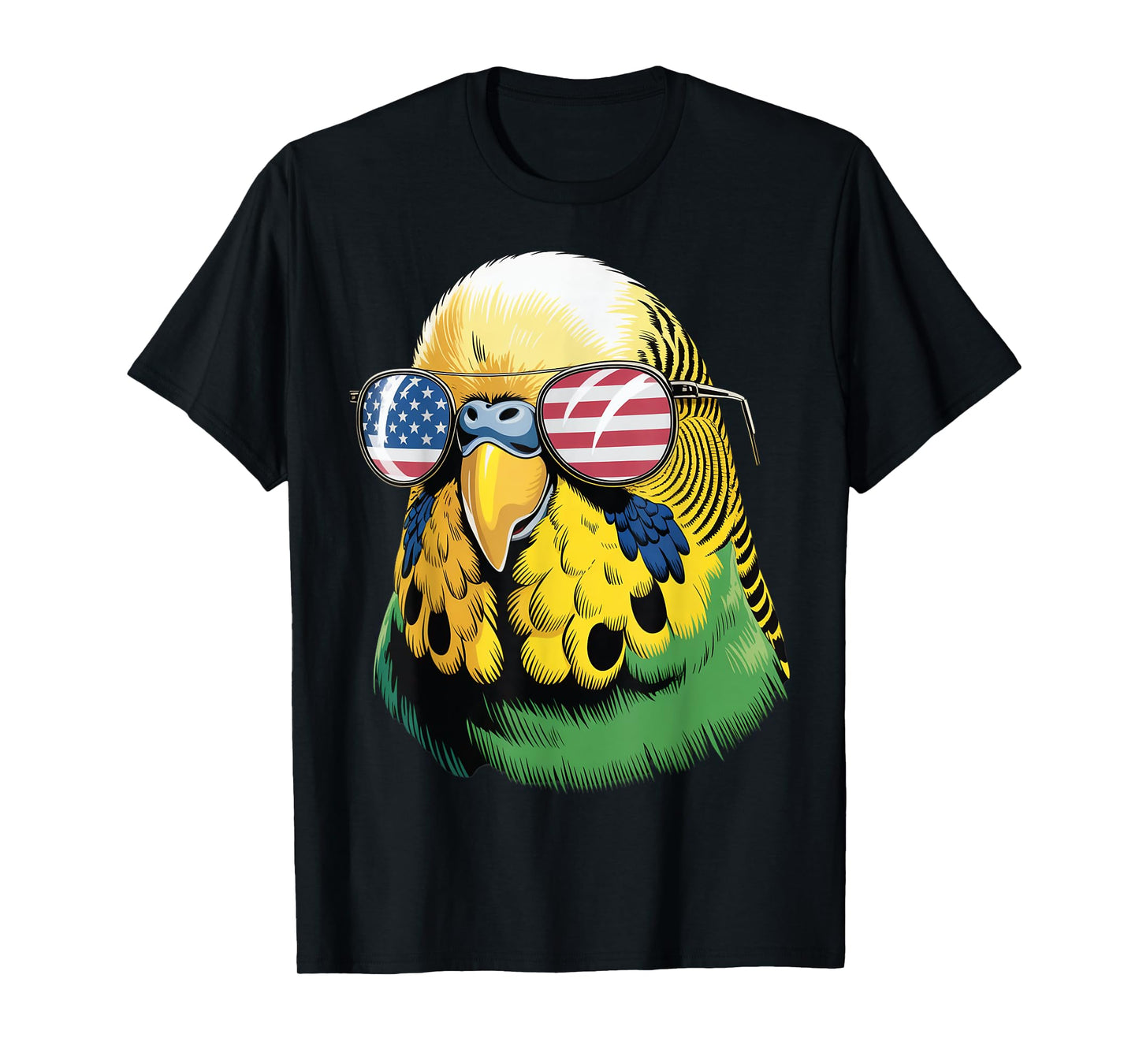 Patriotic Budgie with Sunglasses T-Shirt