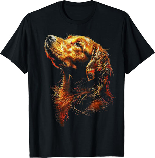 Golden Retriever Dog Motif Pet Illustration Golden Retriever T-Shirt