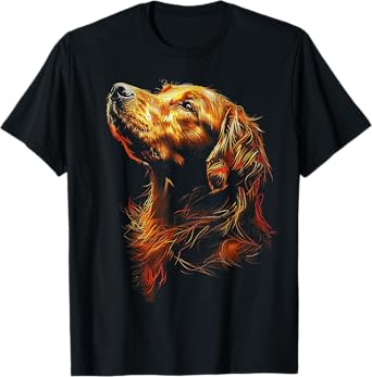 Golden Retriever Dog Motif Pet Illustration Golden Retriever T-Shirt for Men Women Kids