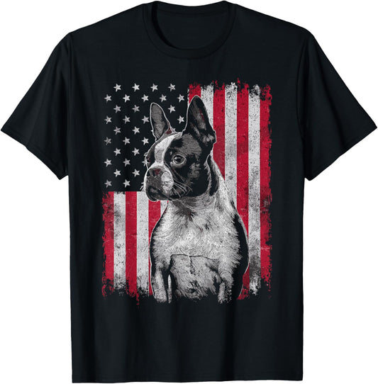 Boston Terrier 4th of July Patriotic USA Independence Day T-Shirt