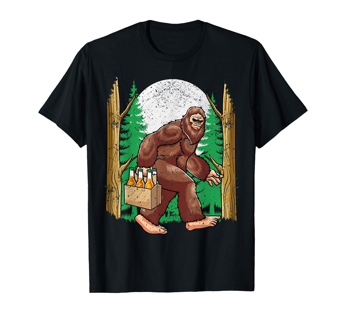 Bigfoot Beer Run Funny Sasquatch Forest Drinking T-Shirt