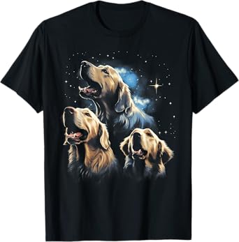 Golden Retriever Howling At The Moon Golden Retriever Dad T-Shirt