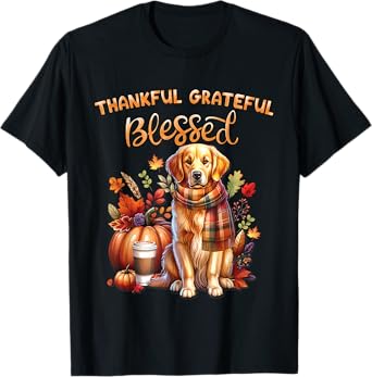 Golden Retriever Dog pumpkin spice Happy Fall Yall autumn T-Shirt
