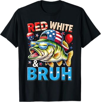 American Flag Fishing Love Fisherman 4th of July Fishing USA T-Shirt