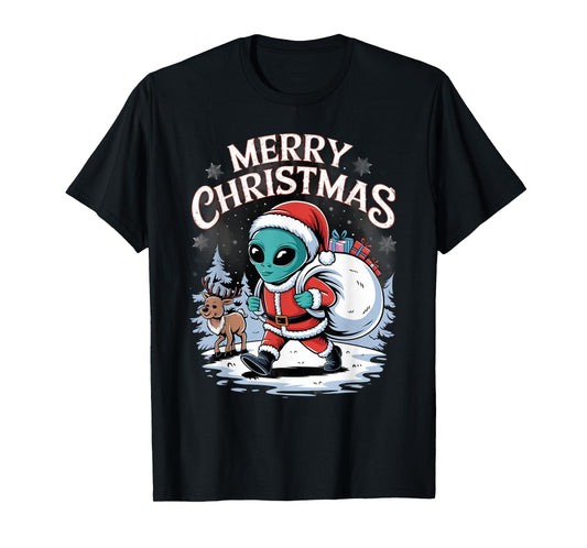 Xmas Alien Santa on Alien Christmas T-Shirt