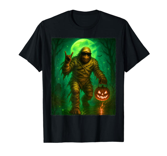 Funny Mummy Bigfoot Jack O Lantern Halloween Costume Men T-Shirt
