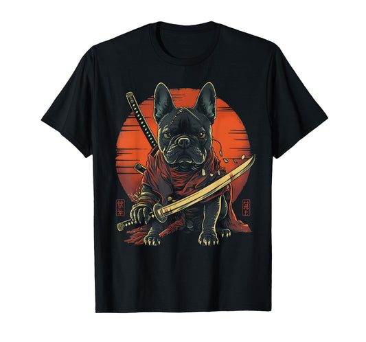French Bulldog Dad Cute Japanese Anime Stuff Samurai Ninja T-Shirt for Men Women Kids