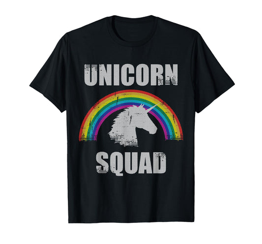 Unicorn Squad T-Shirt Retro Rainbow Vintage Unicorn Tee Gift T-Shirt