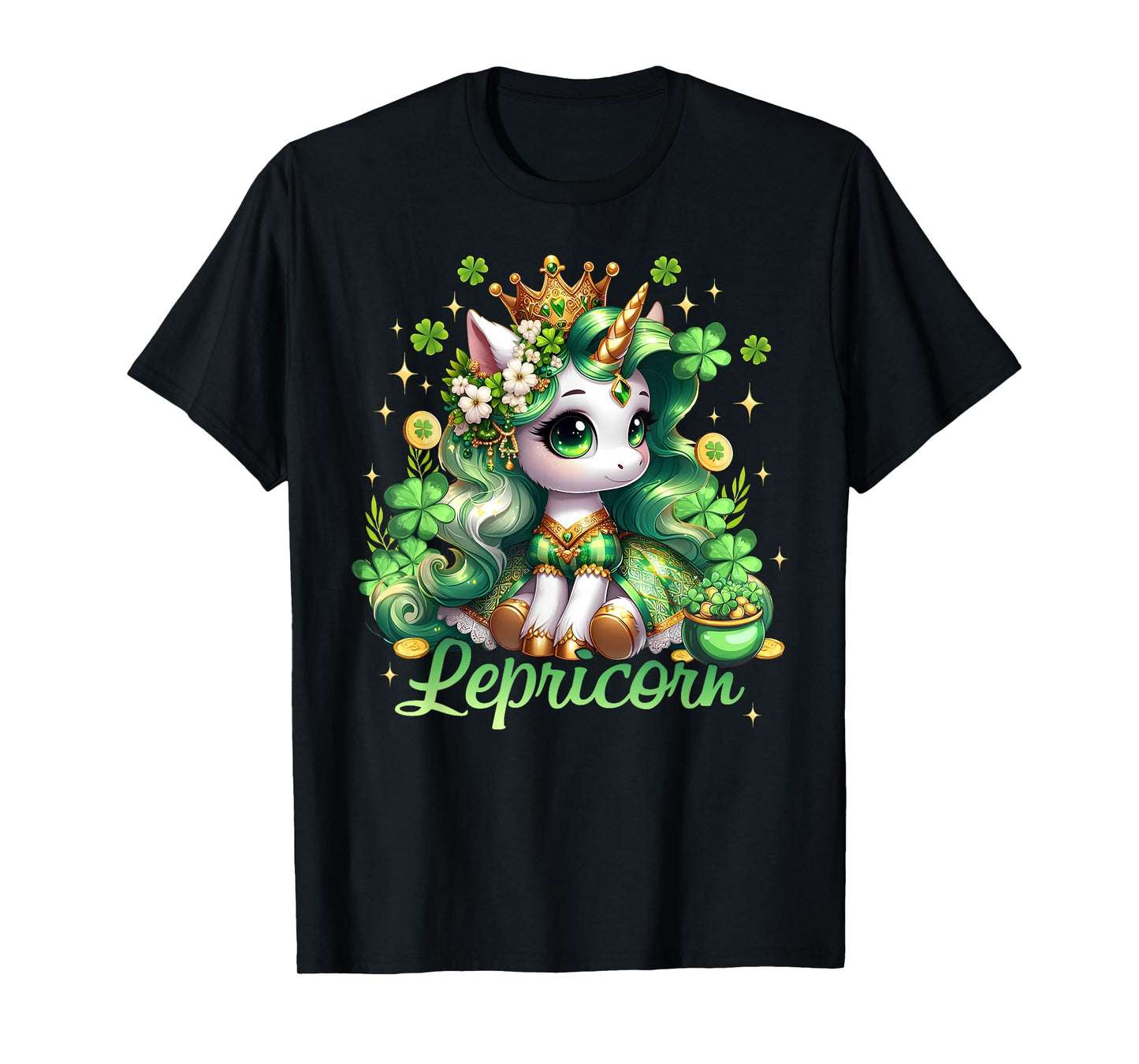 Lepricorn Unicorn Leprechaun St Patricks Day Kids Girls T-Shirt