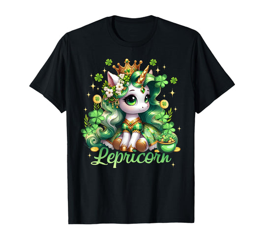 Lepricorn Unicorn Leprechaun St Patricks Day Kids Girls T-Shirt