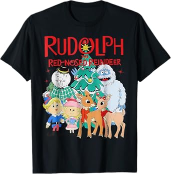 Funny Cute Rudolph The Red Nosed Reindeer Christmas Tree T-Shirt