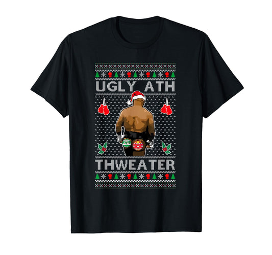Funny Santa Boxing Ugly Ath Sweater Merry Christmas T-Shirt