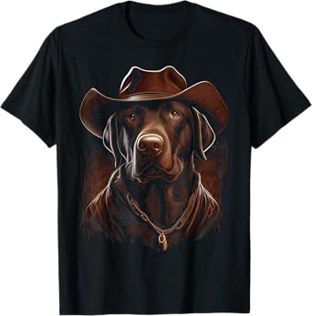 Cowboy Labrador Retriever Graphic for Men Women Boys Girls T-Shirt