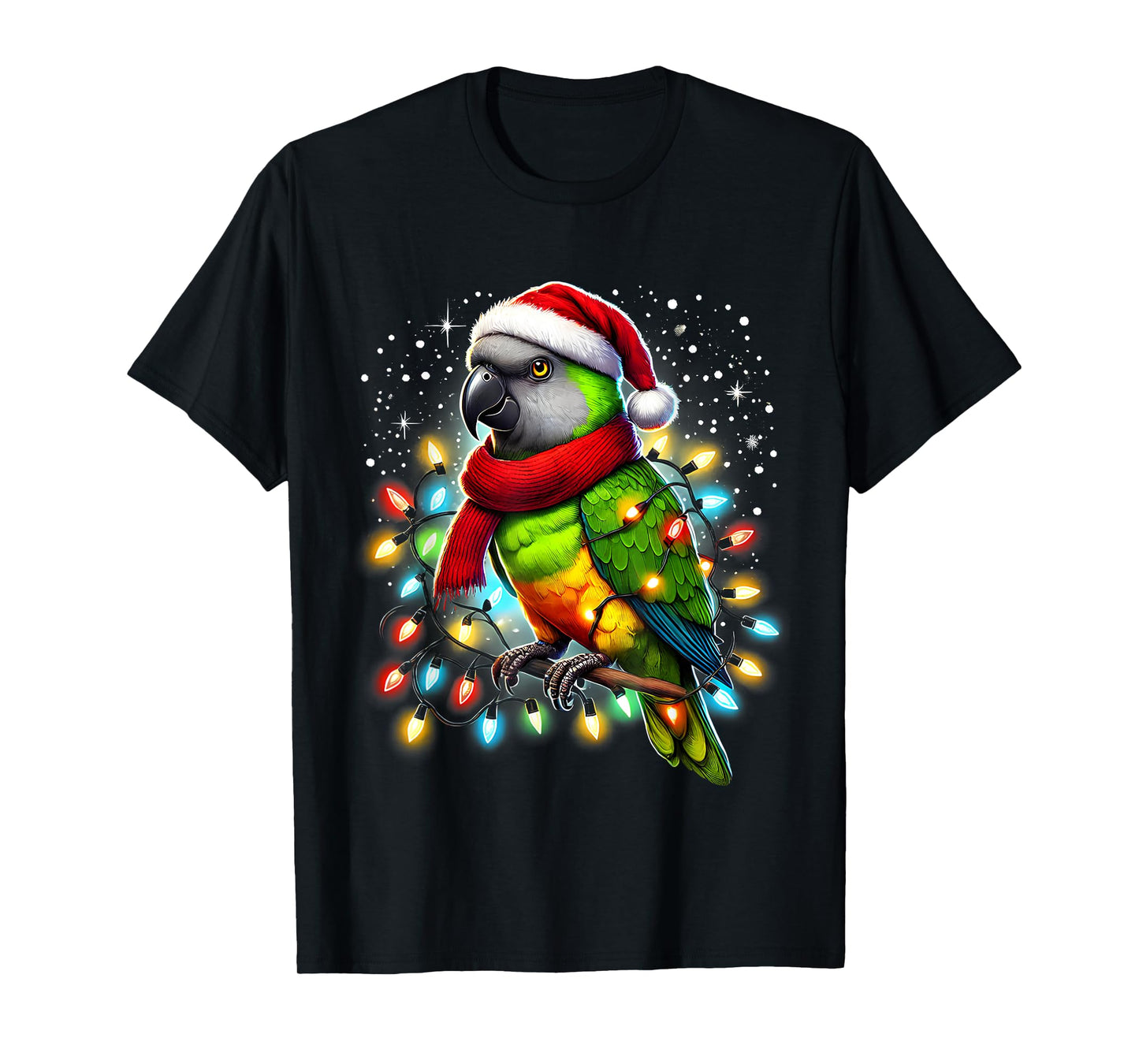 Funny Senegal Parrot Christmas Tree Lights Xmas Parrot Lover T-Shirt