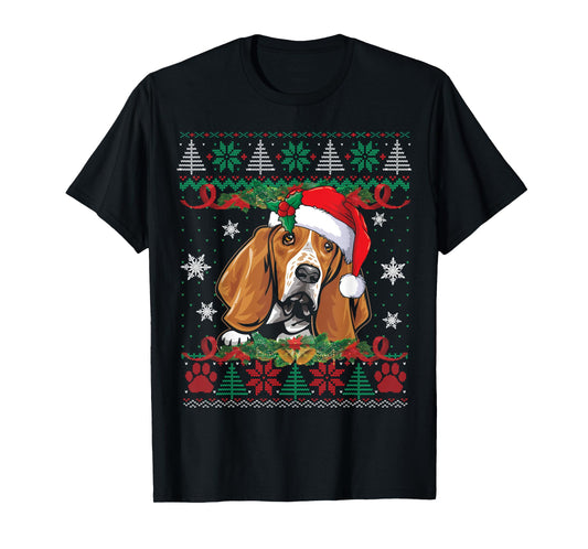 Basset Hound Christmas Ugly Sweater Funny Dog Lover Xmas T-Shirt