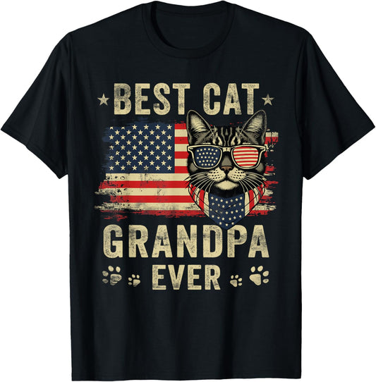 Best Cat Grandpa Ever Funny Father's Day For Cat Grandpa T-Shirt