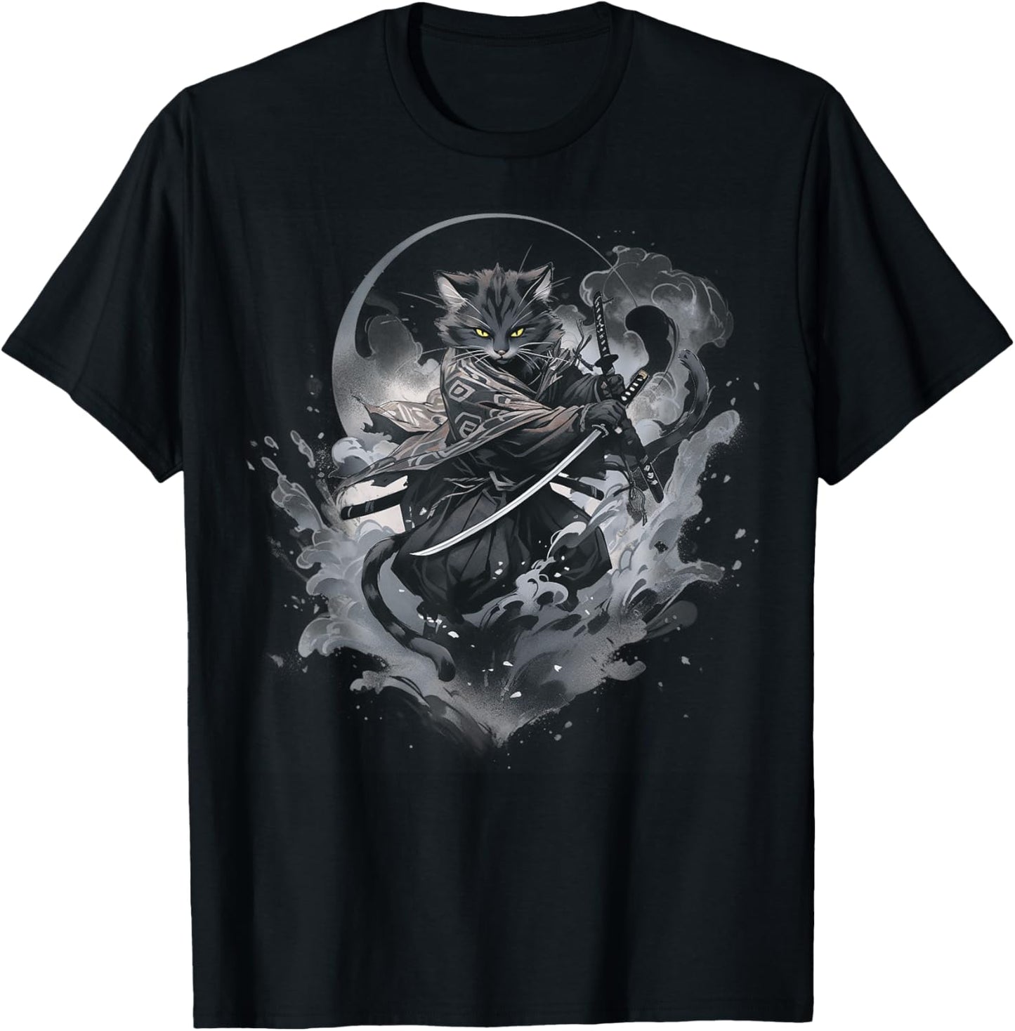 samurai cat anime Japanese ninja warrior aesthetic cute V05 T-Shirt