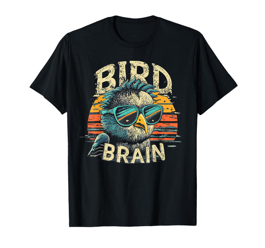 I heart Birds Funny Bird Brain Vintage Retro Sunset Cute T-Shirt