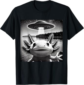 Funny Axolotl Selfie UFOs T-Shirt