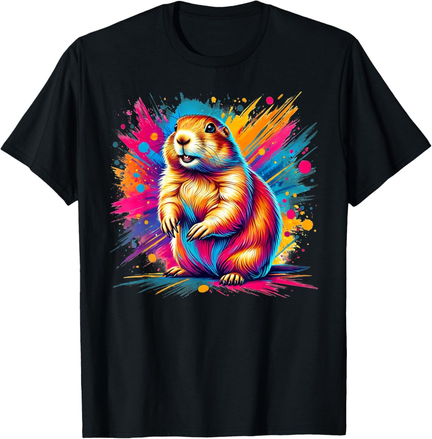 Cool Prairie Dog On Colorful Painted Prairie Dog T-Shirt