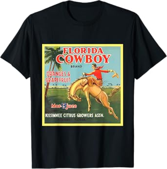 Florida Cowboy Horse Vintage T-Shirt Graphic Tee Shirt T-Shirt