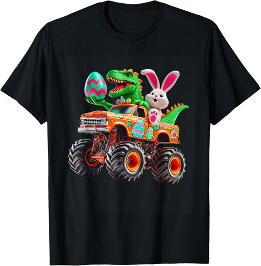 Bunny T-rex Easter Monster Truck Dino Funny Boys Kids Cute T-Shirt